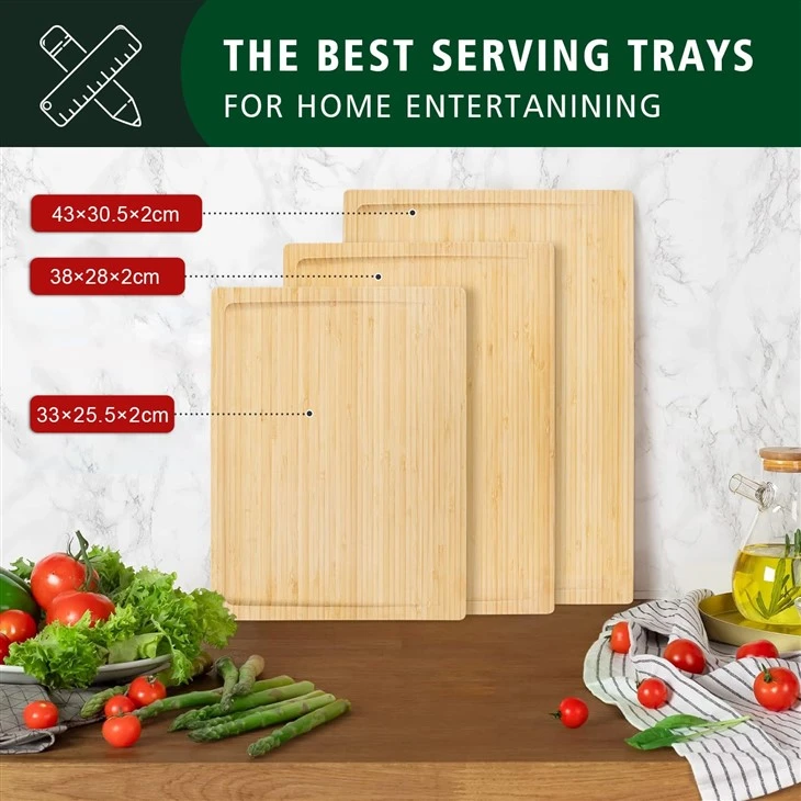 3-Piece Bamboo Cutting Board Set
